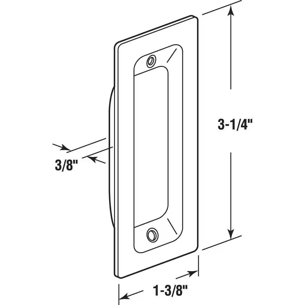 3 In. Brass Oblong Closet Door Finger Pull (2-Pack)