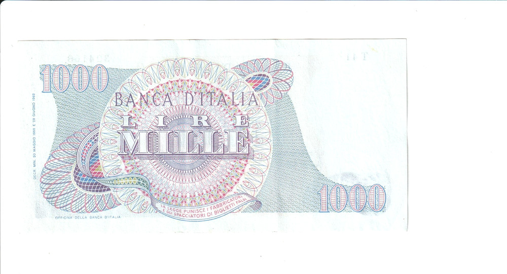 1000 LIRE ITALY GIUSEPPE VERDI 1966