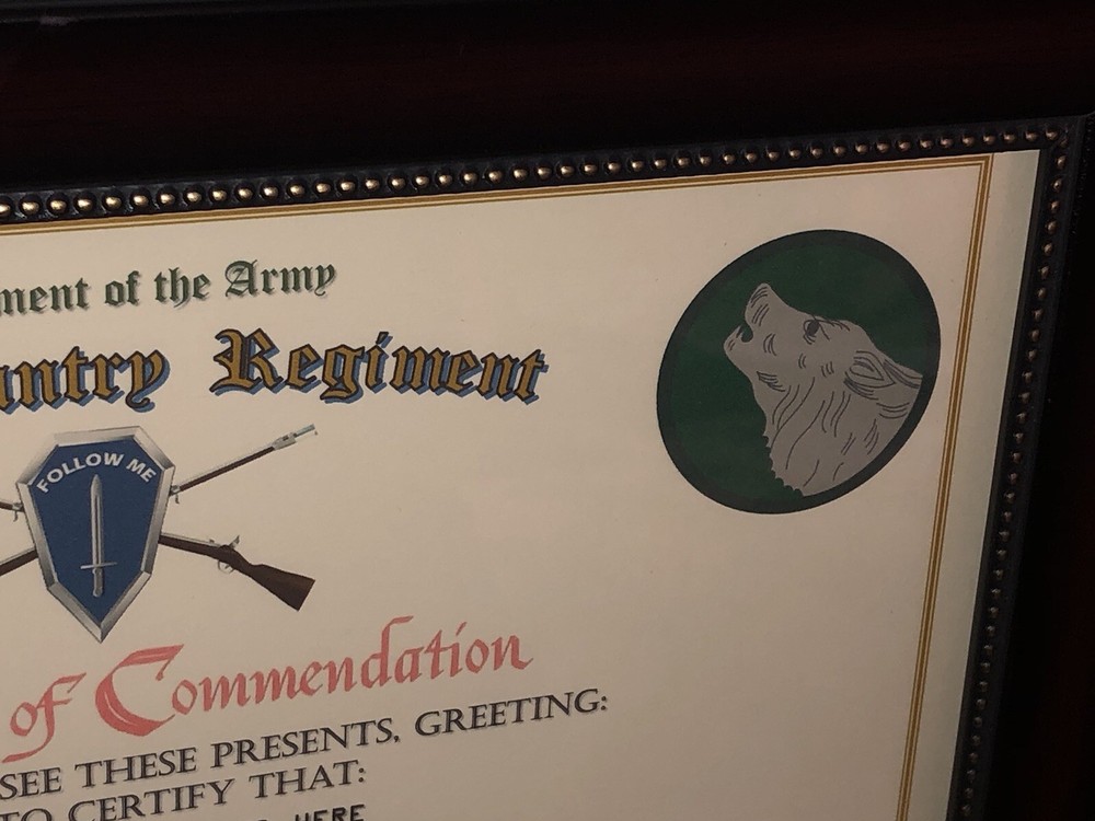 413TH INFANTRY REGIMENT / COMMEMORATIVE - CERTIFICATE OF COMMENDATION