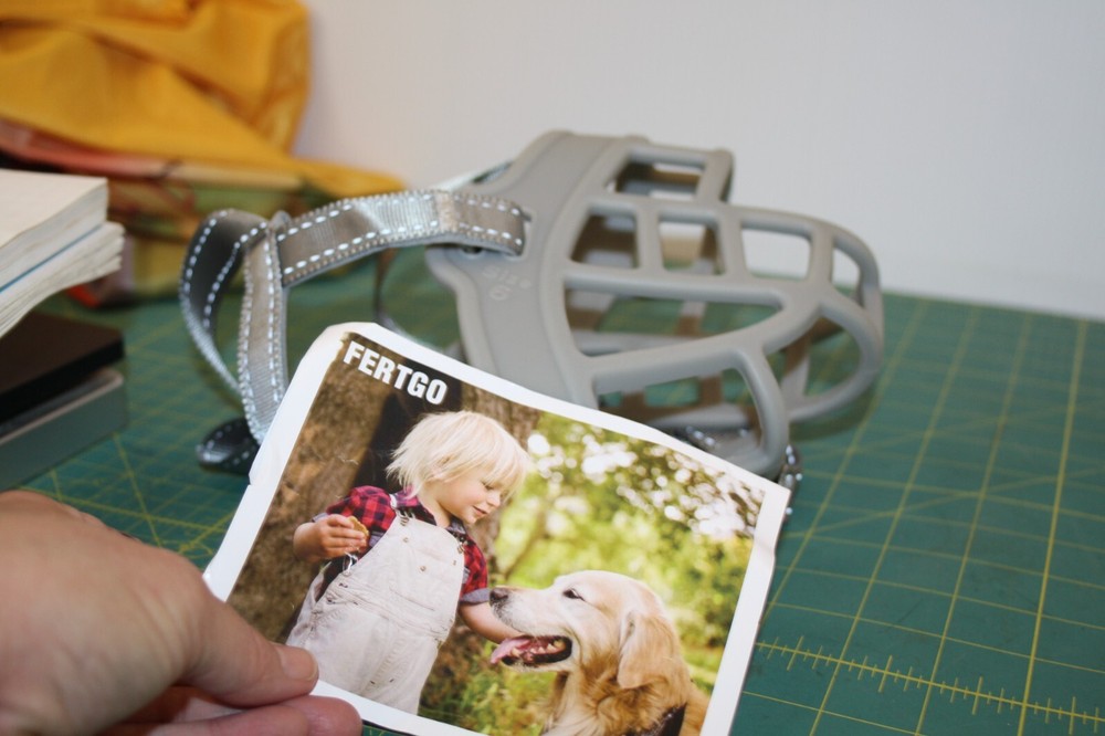 Fertgo Dog Muzzle Gray, Soft, and Breathable Size 6