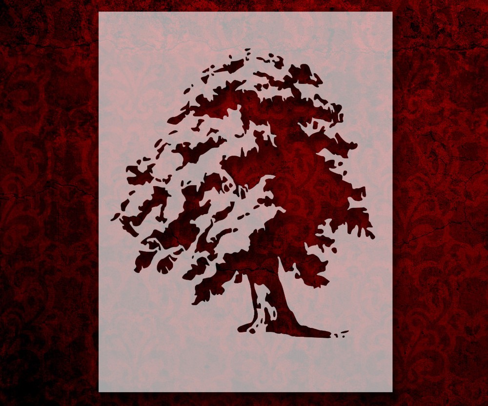 Tree Oak 8.5" x 11" Stencil FAST FREE SHIPPING (598)