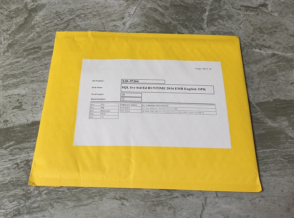 Microsoft SQL Server 2016 Standard with 24 Core License, unlimited User CALs