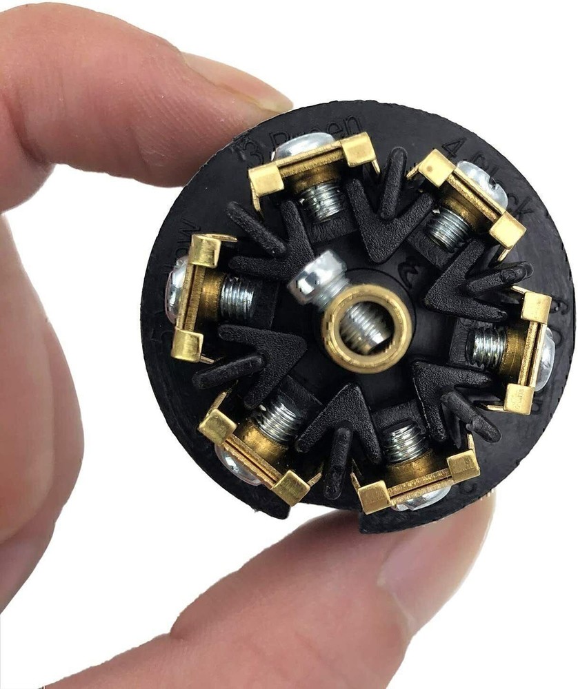 7 Way Round RV Style Trailer Light Plugs Connector Replacement Blade Pin Adapter