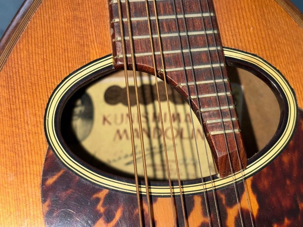 KUNISHIMA wood grain 8 string mandolin with case