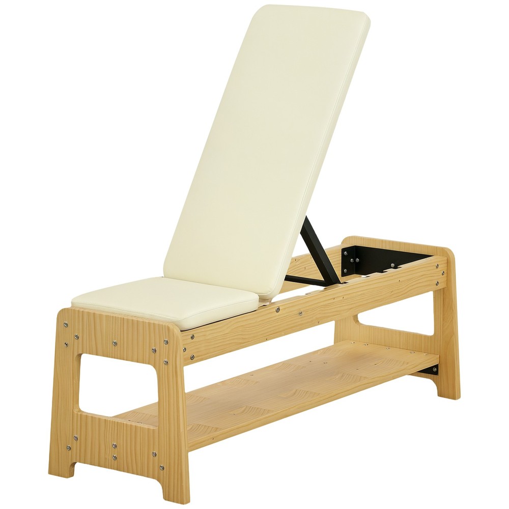 Adjustable Weight Bench with Rack for Weight Lifting, White