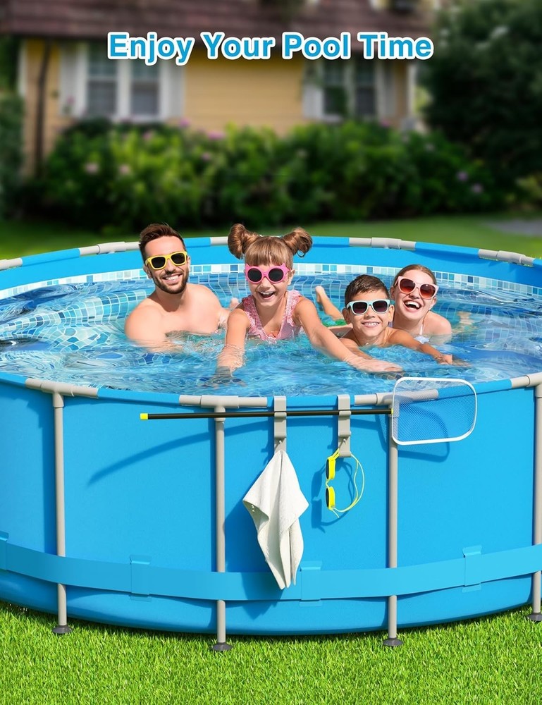 Adjustable Pool Hook for Poles - 3-Hook Pool Accessories Organizer