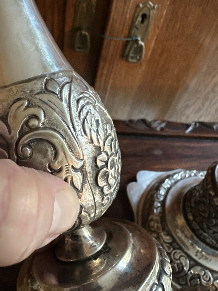 Magnificent 1873 Antique RUSSIAN EMPIRE Silver Candlesticks 84 Double Eagle ￼ ￼