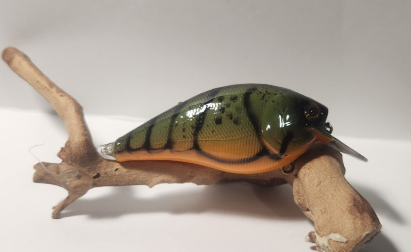 Custom painted 2.5 square bill crankbait (SPRING CRAW)