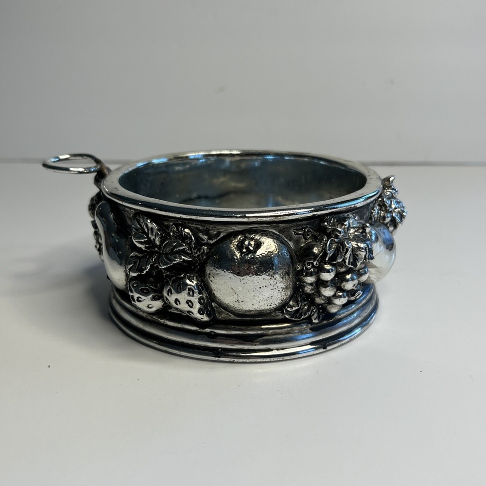 Pewter Wine Caddy Fruit Harvest Design
