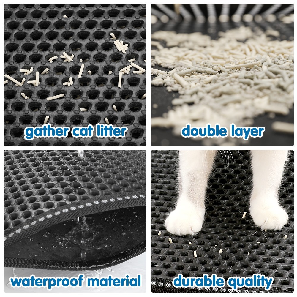 Double Layer Rice Shape Cat Litter Pad Cat Litter Cleaning Splash Proof Filter