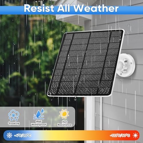 Solar Panel 5W for Camera，Compatible with Spotlight Cam/Pro/Plus two type c