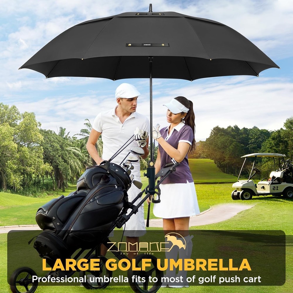 Golf Umbrella Windproof, Extra Large Oversized Heavy Duty Double Canopy for R...