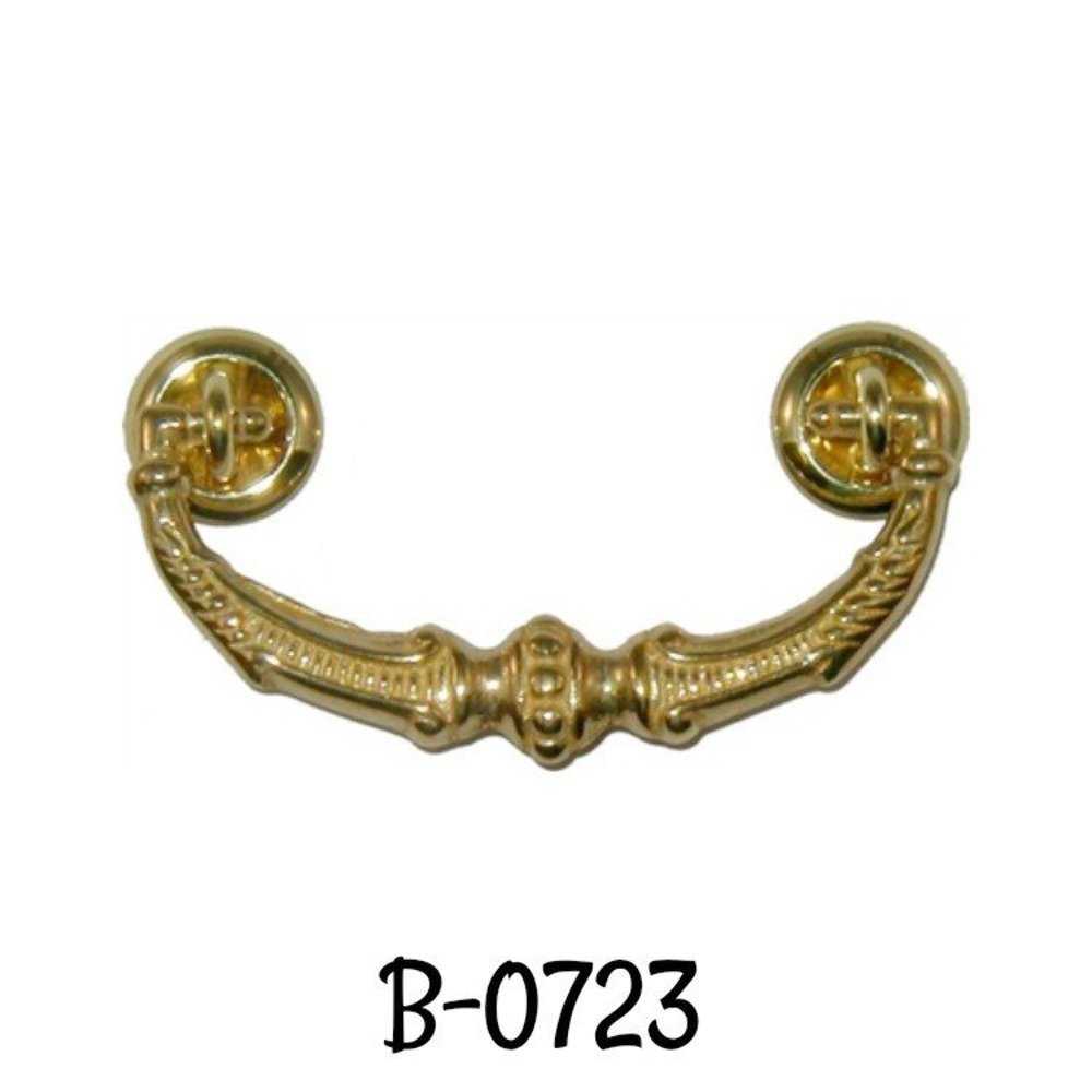 3" Drawer Pull Polished Cast Brass Antique Victorian Style Bail Pull Vintage