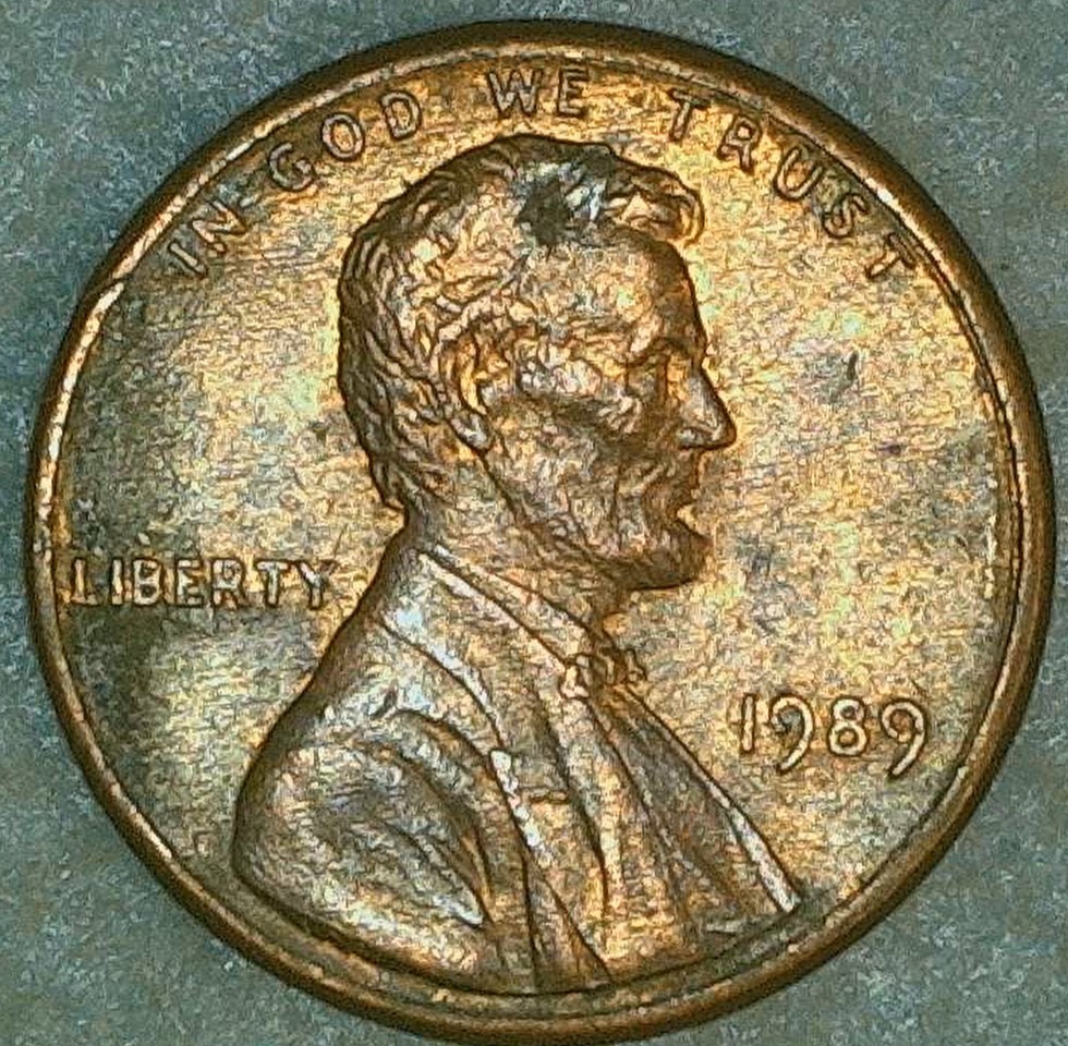 1989 P Penny Rev Embedded Strike Thru