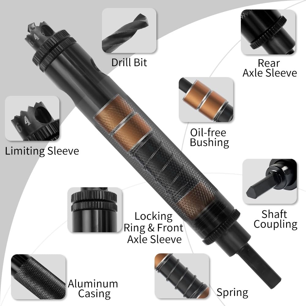Minova Rivet Removal Tool, Drill Bit, Suitable with Black