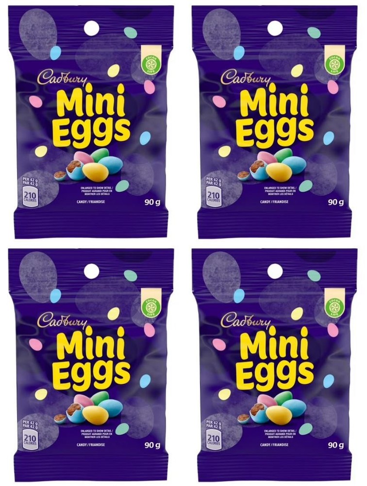 Cadbury Mini Eggs, Chocolatey Candy Eggs, 90g (4 Pack)