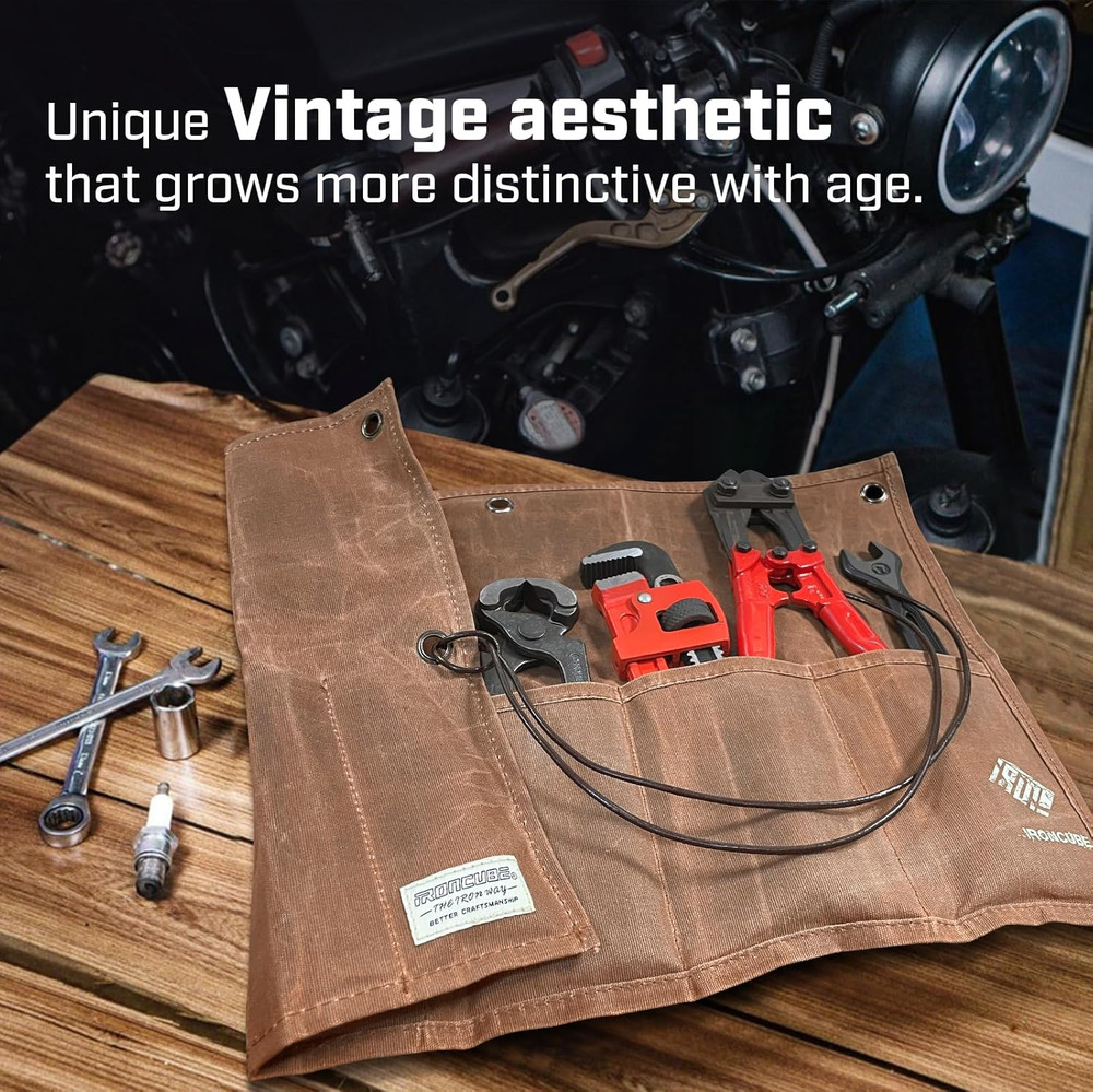 Tool Pouch, Roll-Up Storage Bag for Hand Tools & Wrenches