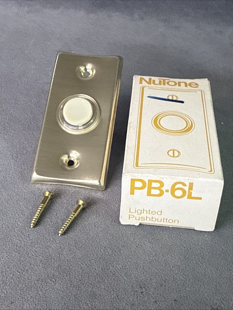 NuTone Push Button Lighted Pushbutton GOLD ANODIZED PB-6L NOS