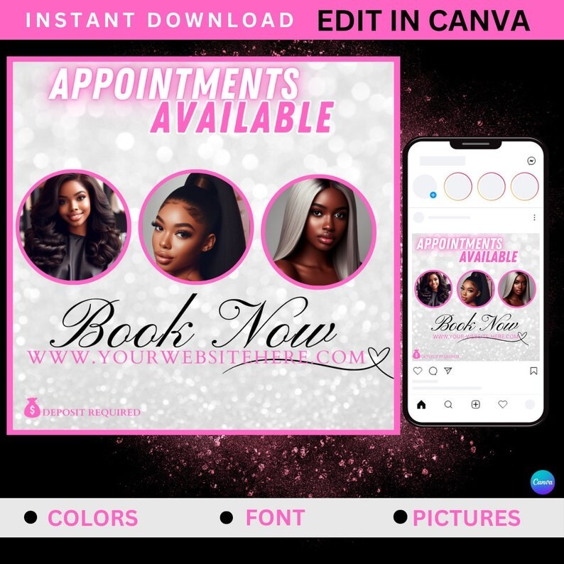 Digital Image Booking Flyer | Edit in Canva Instagram Flyer