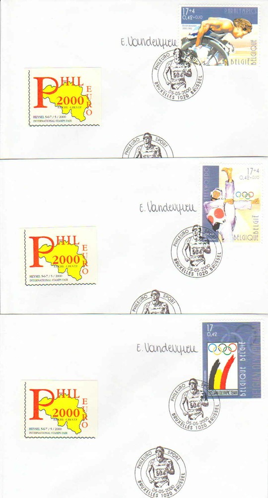 Belgium Scott 1808-1810 Unaddressed.