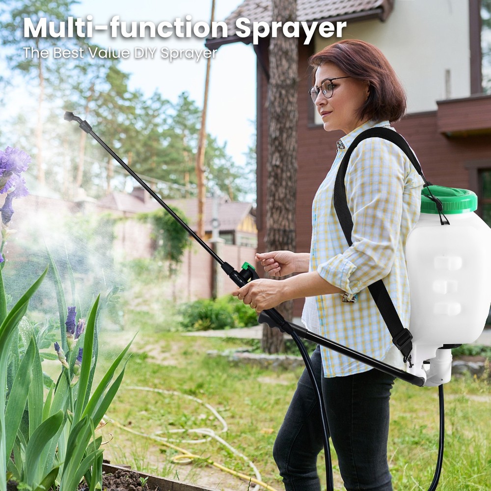 REALWORK 4-Gallon Backpack Sprayer with Padded Shoulder Strap for Garden