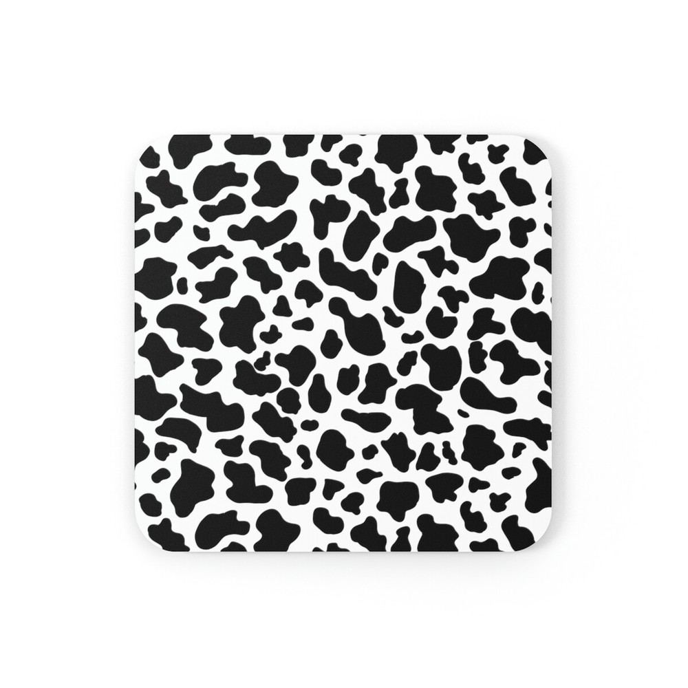 Cow Print Cork Back Coaster