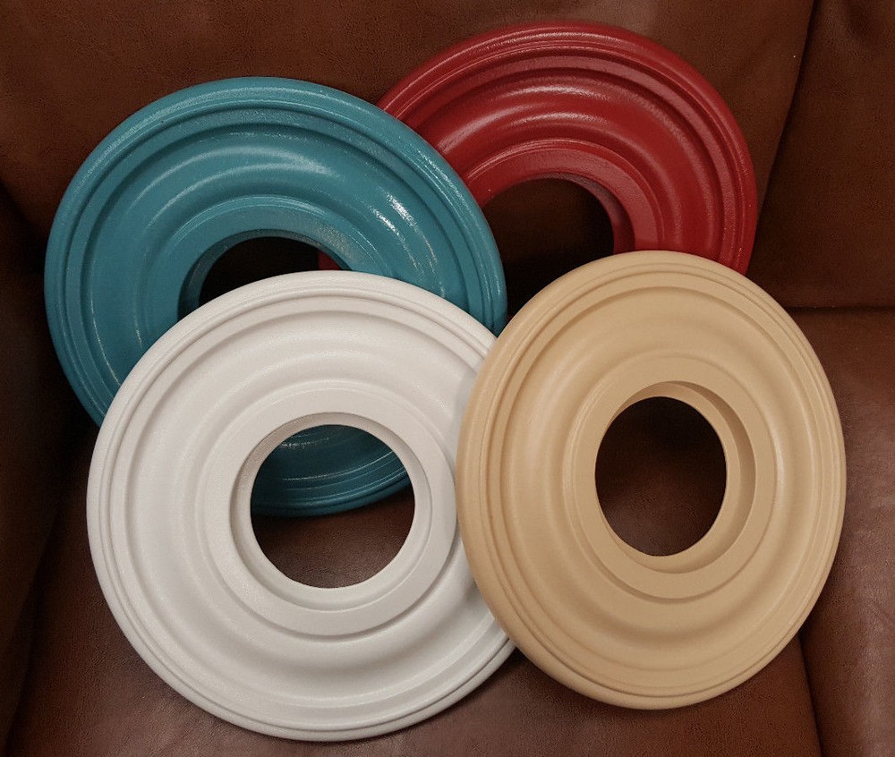 12" White Henta Mini Plano Medallion Paintable ABS Plastic Lighting Accessory