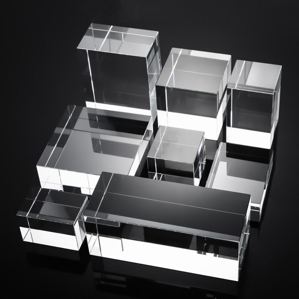 Acrylic Display Block Clear Polished Cube Solid Acrylic Display Risers Stand