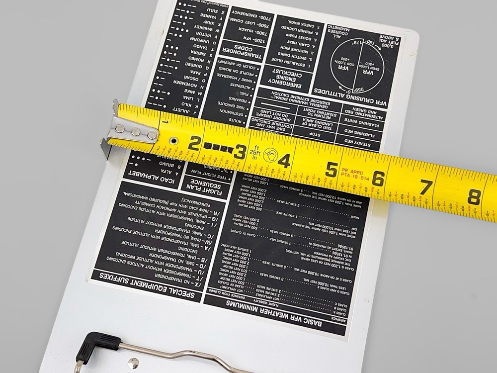 Metal VFR Pilot’s Flight Reference Clipboard Kneeboard Clipboard