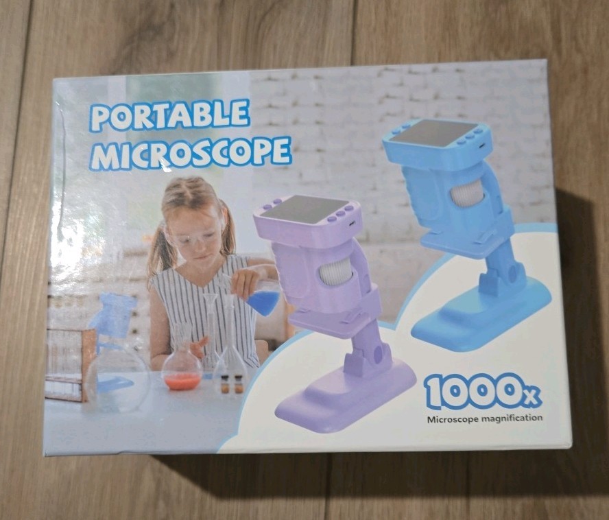 Portable Mini Microscope for Kids 1000x Microscope Magnification