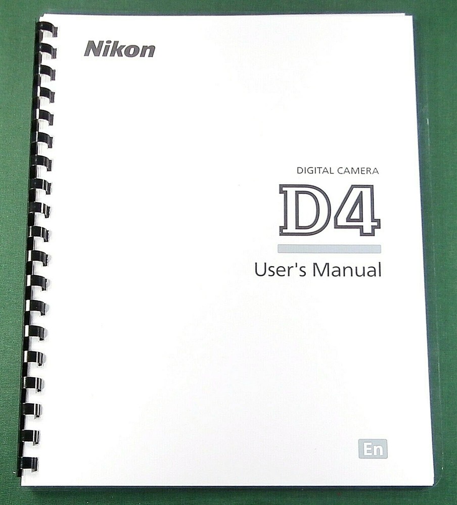 Nikon D4 Instruction Manual: 484 Pages & Protective Covers