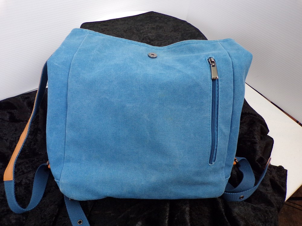 Backpack Daybag Denim Blue Canvas 13”x13”x4”