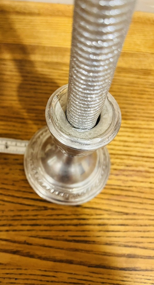Sterling Weighted Candle Sticks Pat. Pend Antique