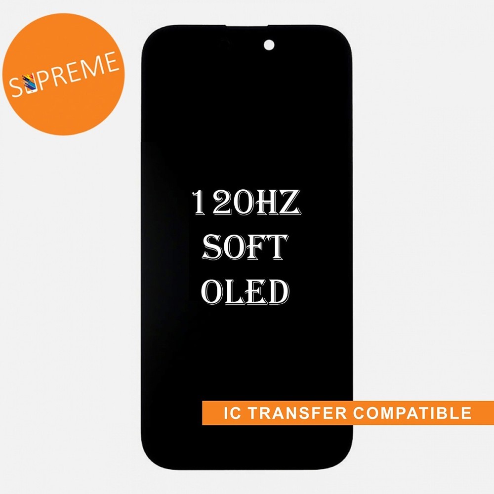 120Hz For Iphone 15 Pro Soft OLED Display LCD Touch Screen Digitizer Replacement