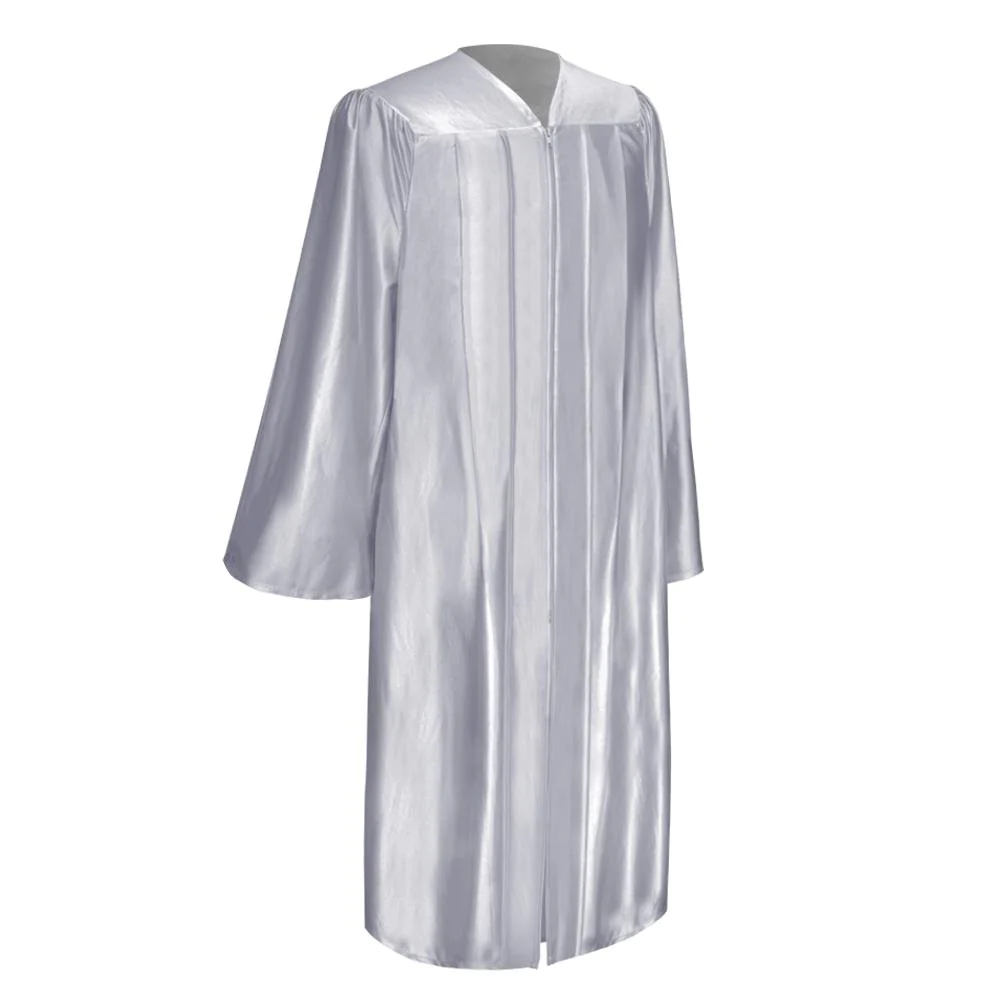 Shiny Silver Graduation Gown