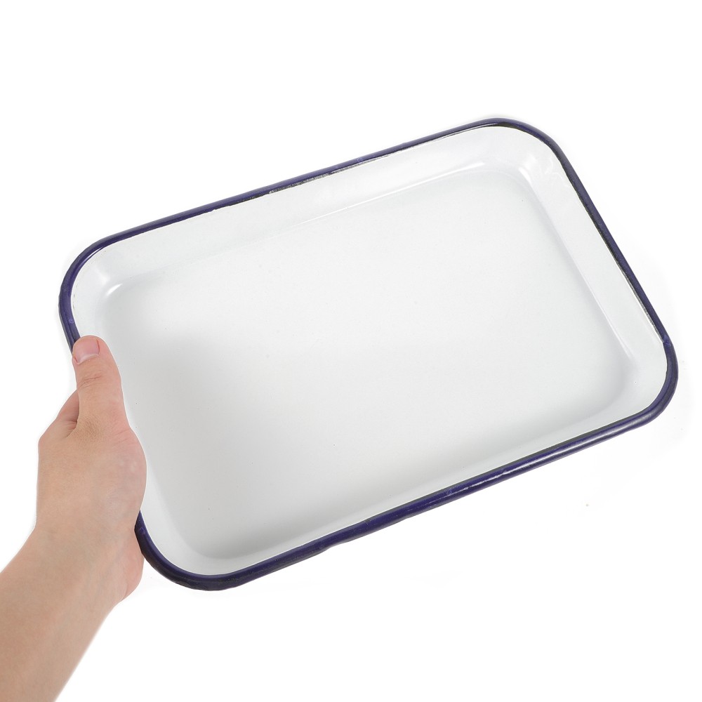Enamel Baking Pan Rectangular Enamal Roasting Tins White Pans for Oven