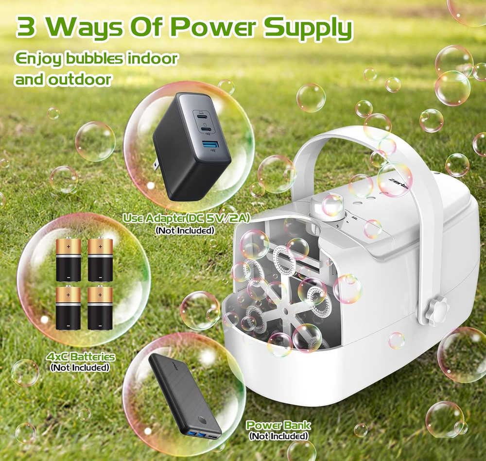 Bubble Machine Durable Automatic Bubble Blower, 18000+ Big Bubbles per Minute Bu