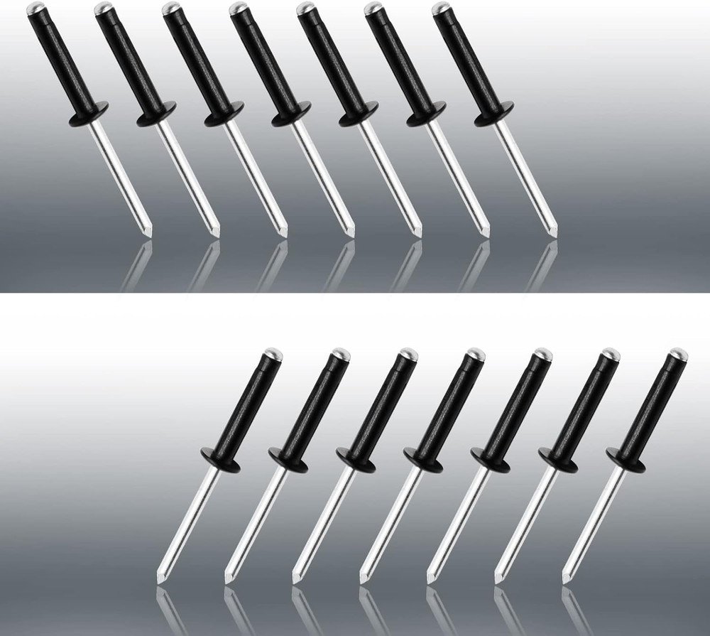 50Pcs 3/16" X 1" Tri Grip Rivets Assortment, Black Trifold Exploding Pop Rivets