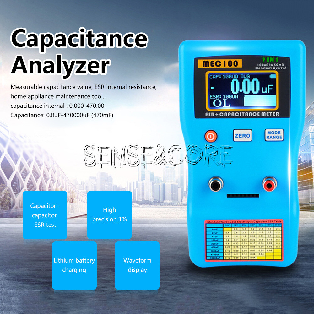 High-precision MEC-100 Capacitance Analyzer ESR Meter Digital Display Car Rank-