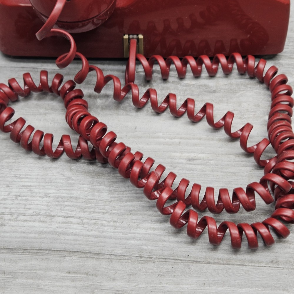 Western Electric Red Desk Table Top Touch Tone Dial Push Button Phone UNTESTED