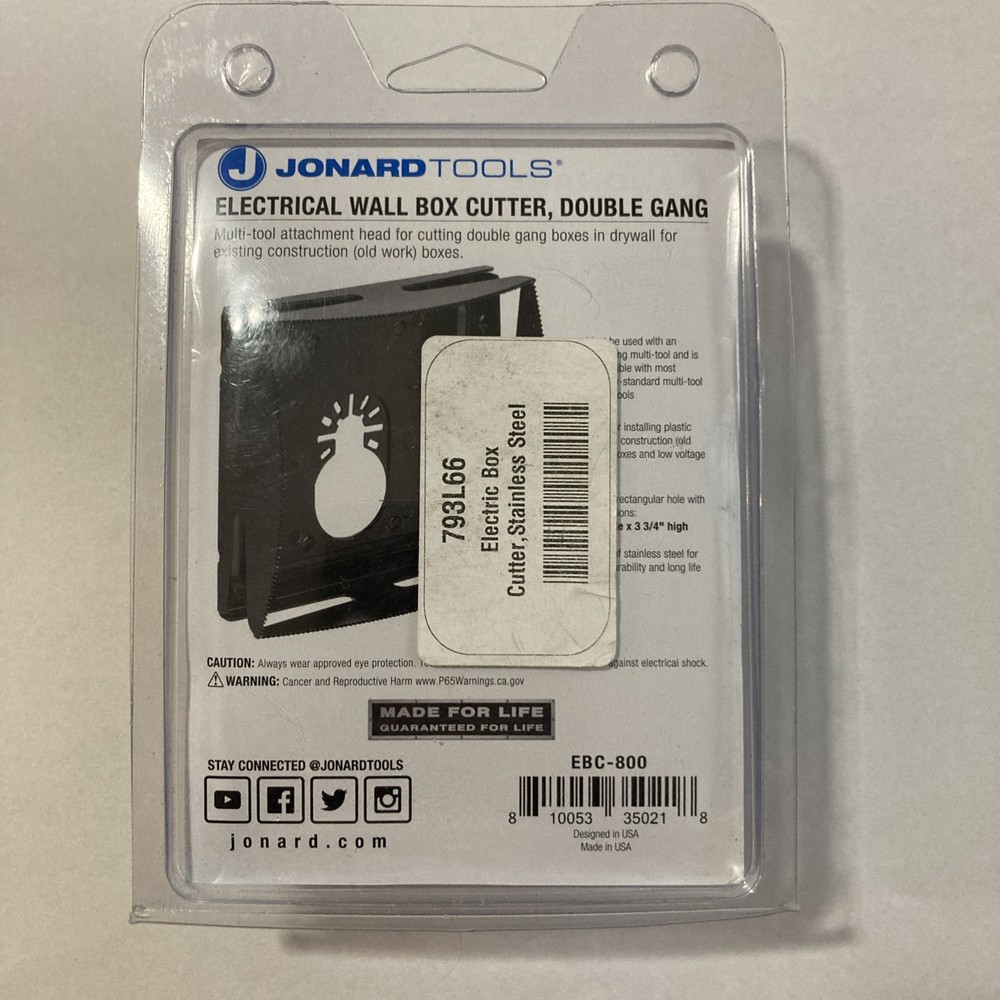 Jonard Tools EBC-800 Power Oscillating Multi-Tool Electrical Wall Box Cutter,...