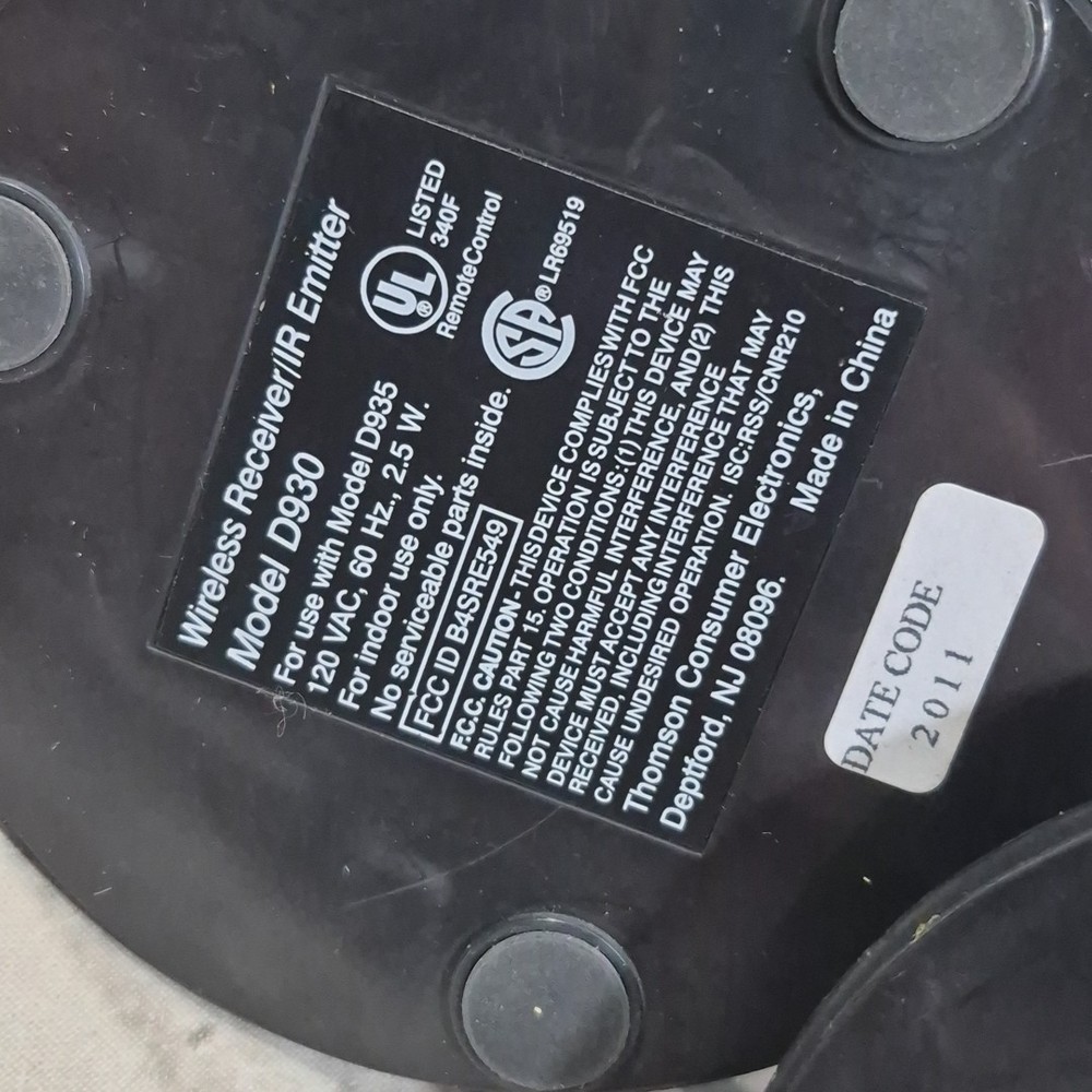 RCA Wireless Receiver/IR Emitter &Transmitter Sensor Model D930/D935 P-027