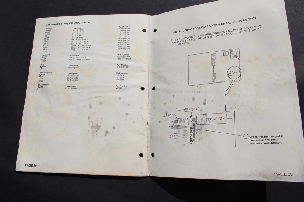 Vtg Arcade Game Owner's Manual / Schematic / Inserts Midway Pac-Man