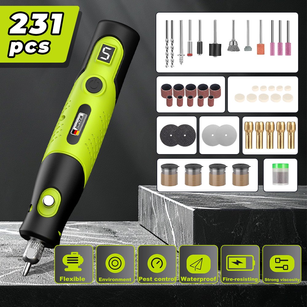 USB Rechargable Electric Engraving Pen with 231bits,Mini Cordless Rotary Tools