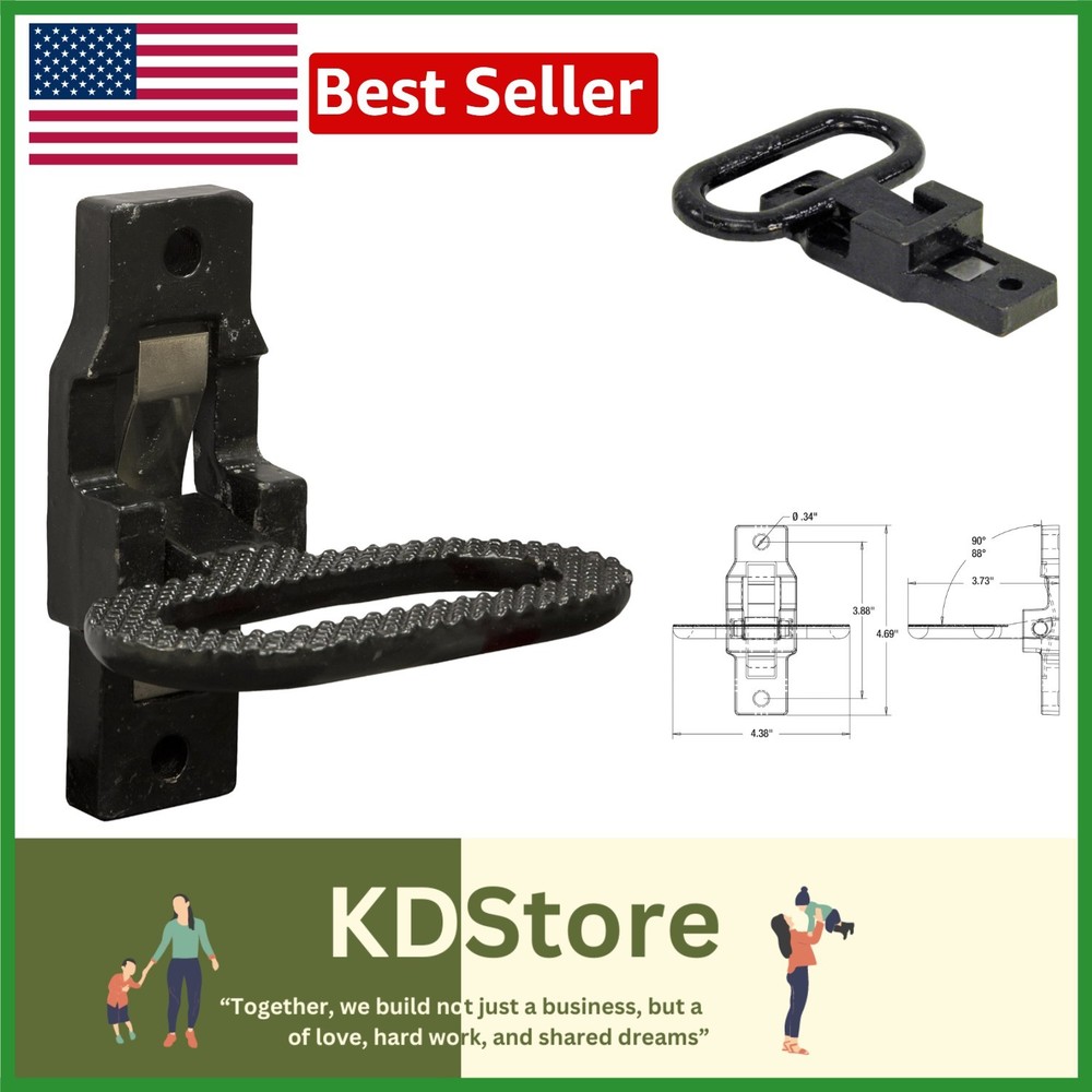 Folding Safety Step & Handle for Trucks RVs with Black E-Coat, 90° Open