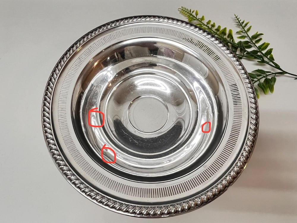 ROGERS Sterling Silver Footed Bowl/Dish Weighted Base 350 Gr. 9" Diameter