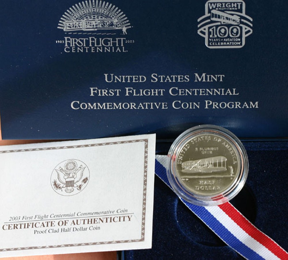 2003 First Flight Centennial Proof Clad Half Dollar Commemorative Coin Complete