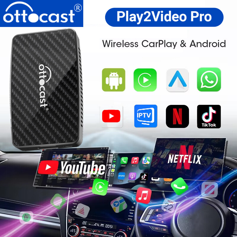 Ottocast Play2Video Pro AIBOX Multimedia Player w/Wireless Carplay&Android Auto