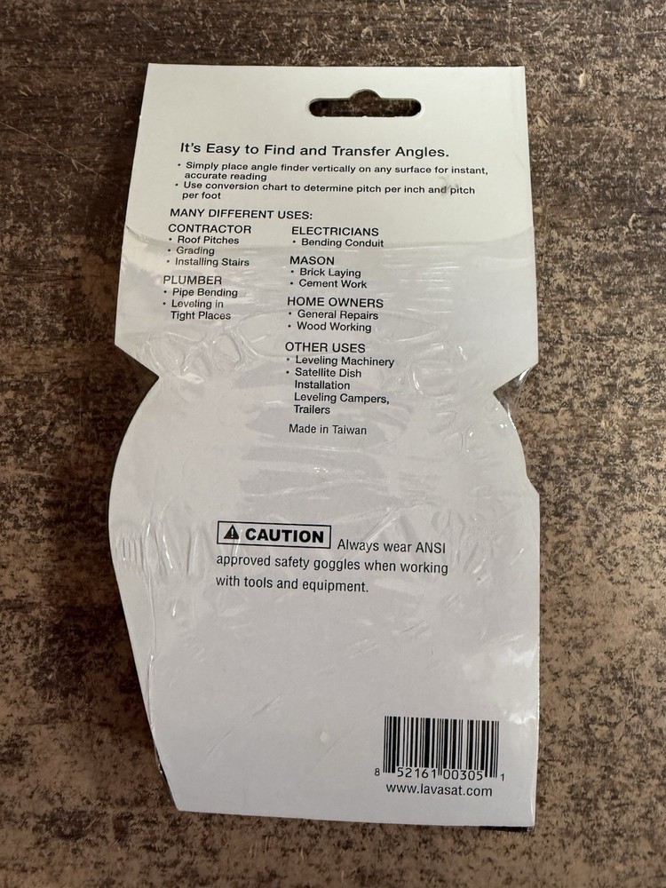 LAVA AF-905 Magnetic Base Angle Finder with Conversion Chart Polycast