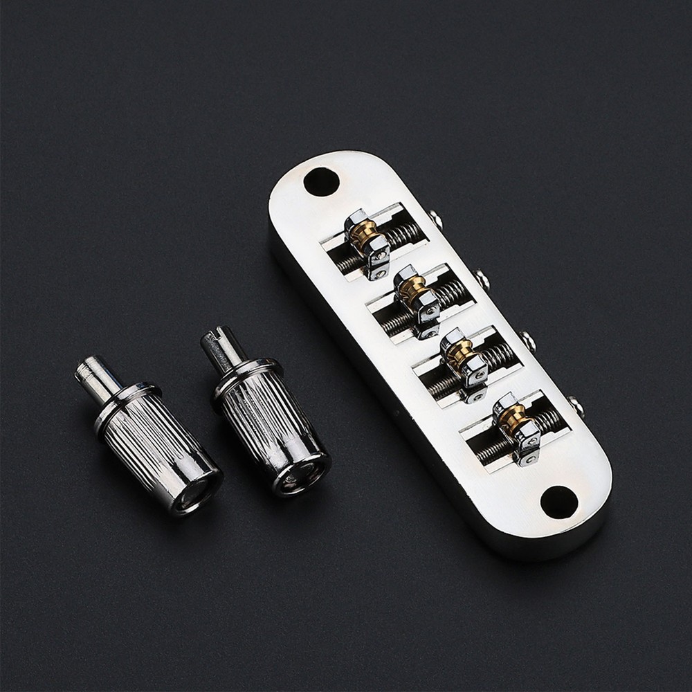 Durable Metal 4 String Bass Guitar Bridge Roller Saddle Design for Stability